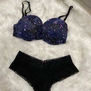 Y2K PINK Victorias Secret Starry Night Bra and Panty Set